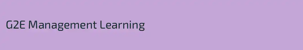 G2E Management Learning